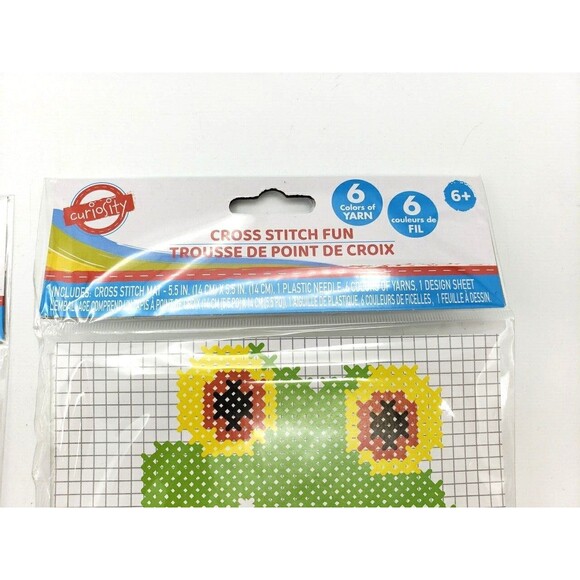2 Pack Cross Stitch Kit 1 Unicorn 1 Frog 6 colors each NEW SEALED - Picture 3 of 4